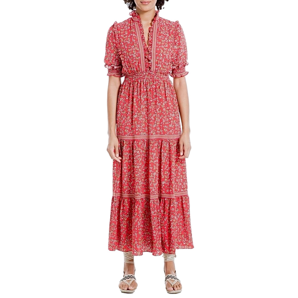 Max Studio red floral maxi dress